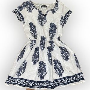 YI HAN FU SHI Floral Short Sleeve Tunic Dress
